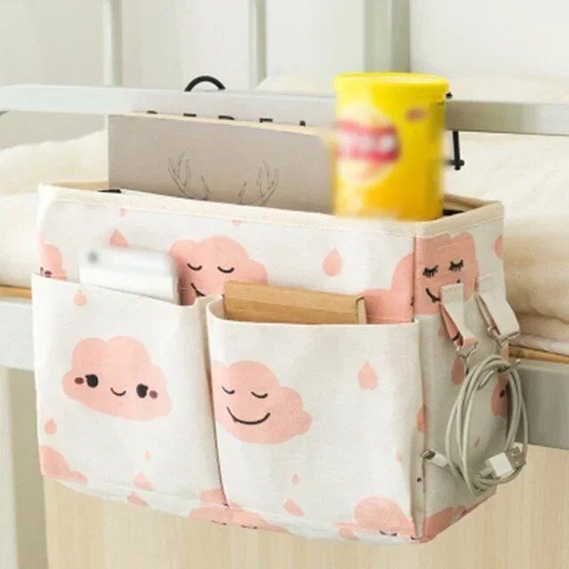 Multi-Purpose Bedside Storage Organizer: Canvas Hanging Pocket for Bedroom Essentials