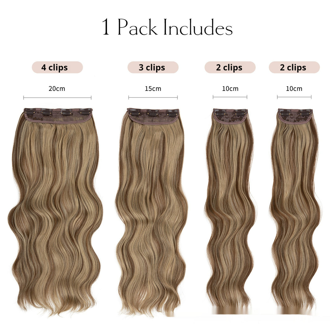 High-temperature Fiber Wig Women's Wig Set Four-piece Set