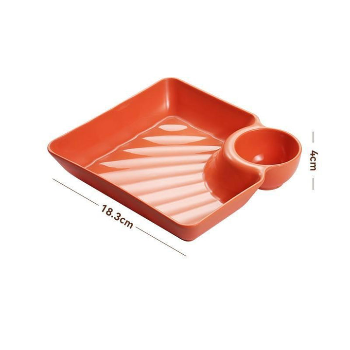 2-in-1 Square Snack Platter with Vinegar Compartment