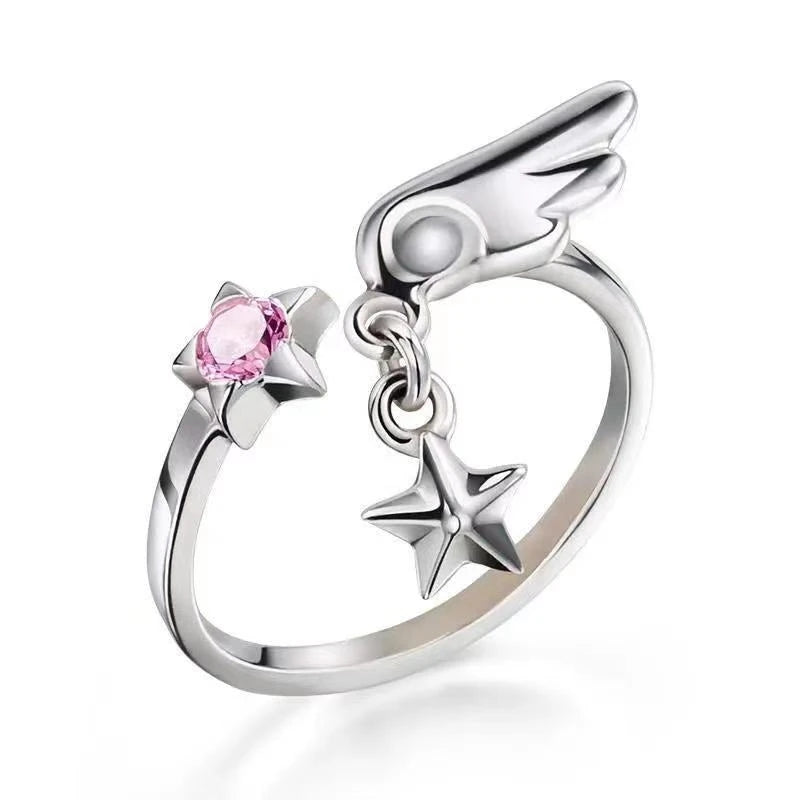 Girl With Silver Ring Couple Wings