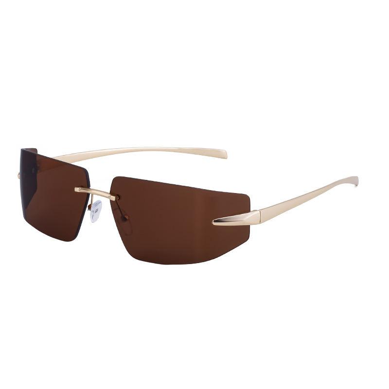 Luxury Rimless Rectangular Sunglasses