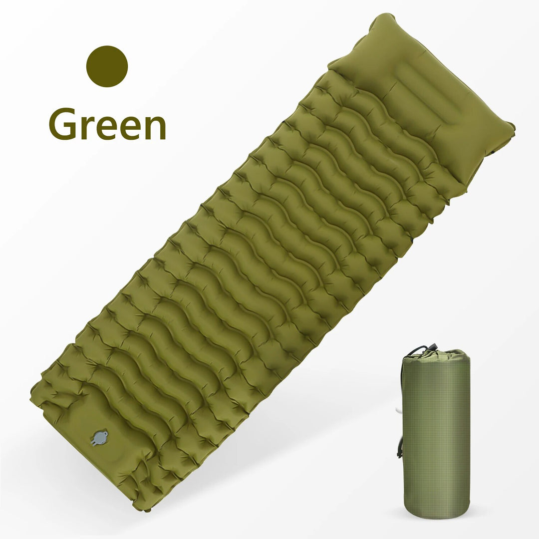 Inflatable Camping Mattress with Built-In Pillow & Pump