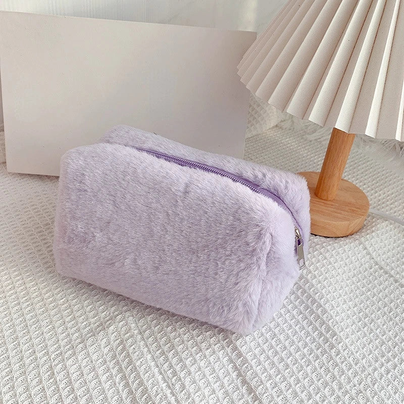 Soft Plush Makeup Bag for Women