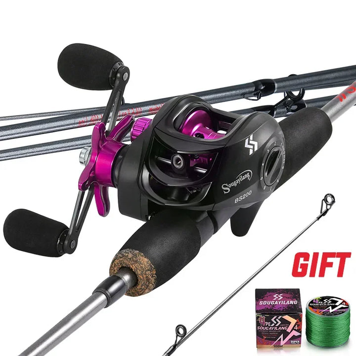 Premium 5.6ft Carbon Fiber Fishing Rod and Baitcasting Reel Combo