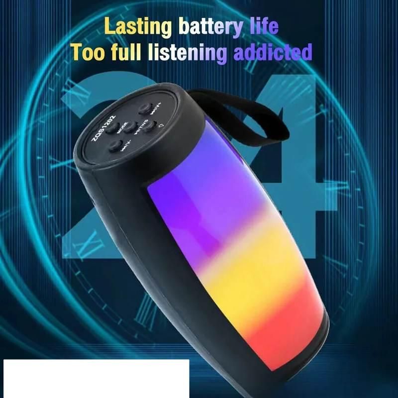 Wireless Bluetooth Speaker with LED Lights and Powerful Bass