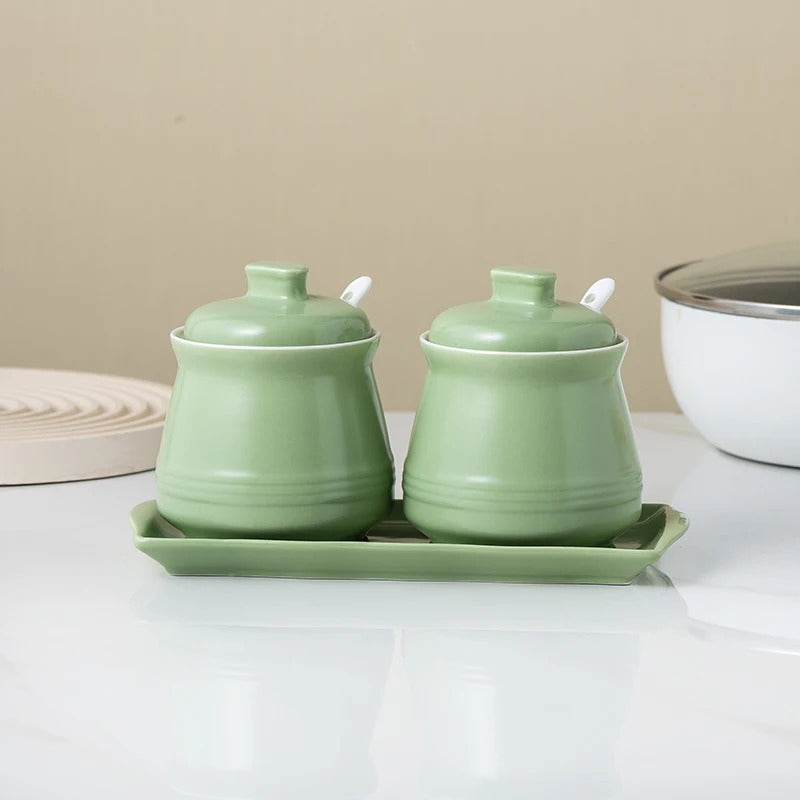 Elegant Ceramic Spice Jar Set for Organized Cooking