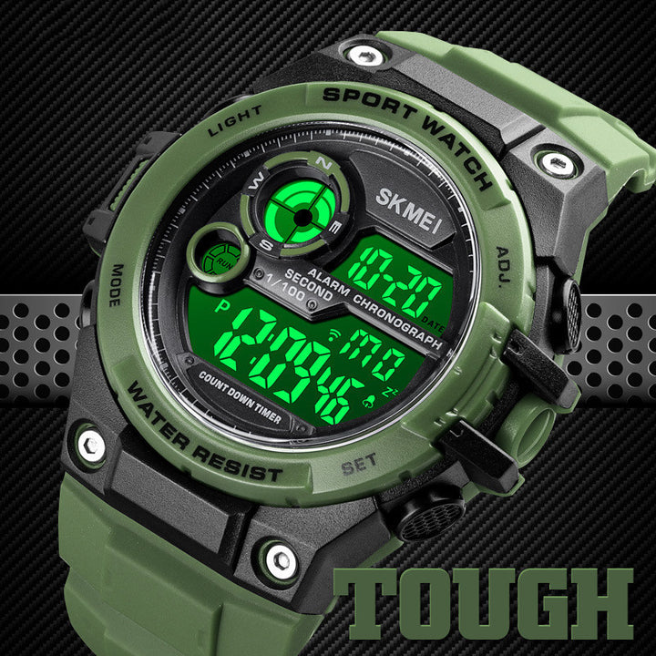 Men's Waterproof Outdoor Luminous Multi-function Sports Electronic Watch