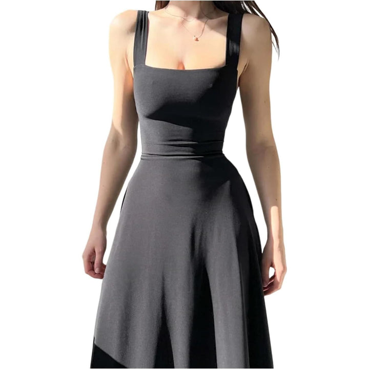 Women's Thick Strap Midi Formal Dress