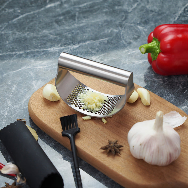 Stainless Steel Multi-function Garlic Press and Slicer