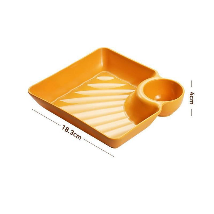 2-in-1 Square Snack Platter with Vinegar Compartment