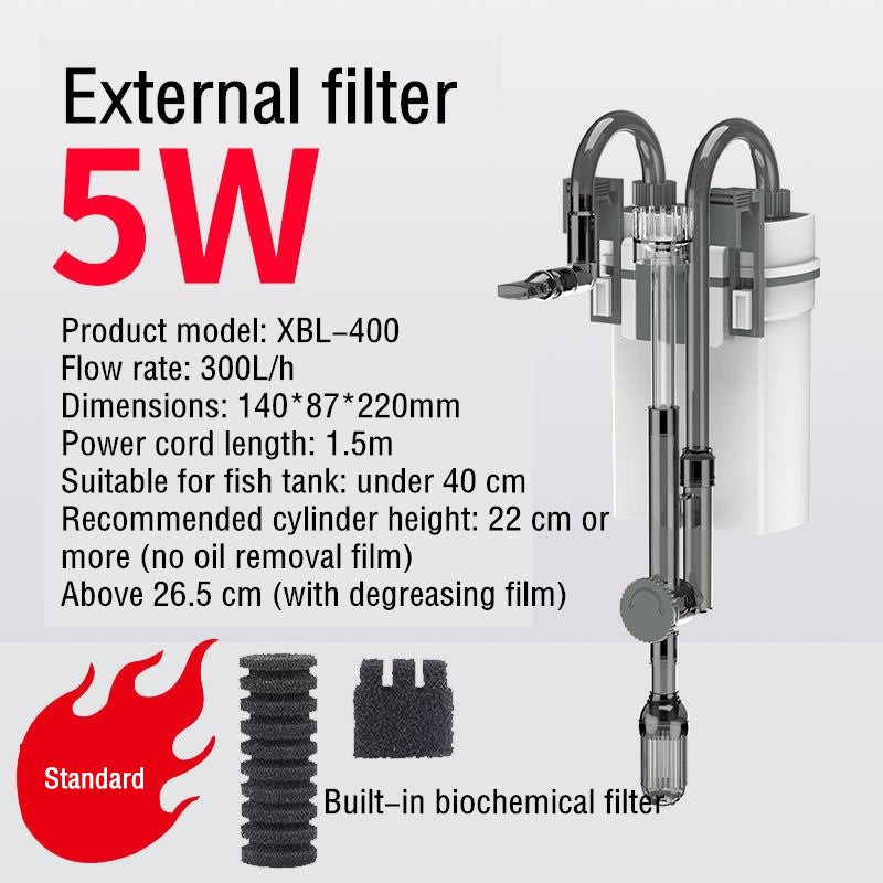 Wall-Mounted Fish Tank Waterfall Filter with Quiet Circulation and Oil Film Removal