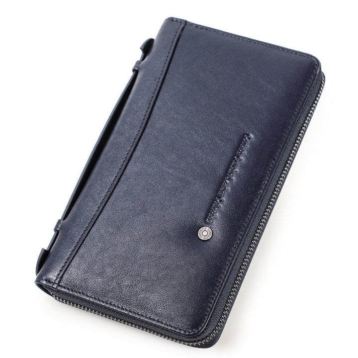 Long Top Layer Cowhide Men's Wallet Multifunctional