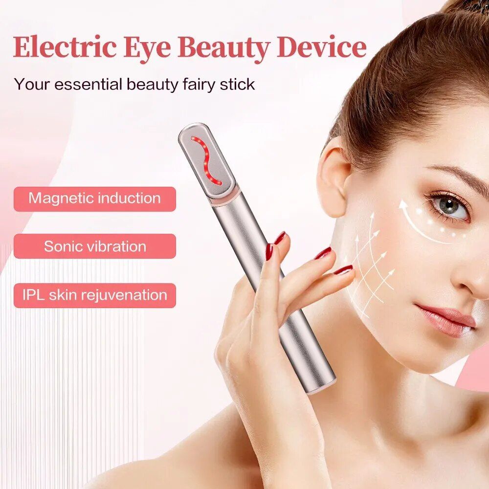 Microcurrent Eye Massager: Vibration, Red Light Therapy & Temperature-Controlled Stick