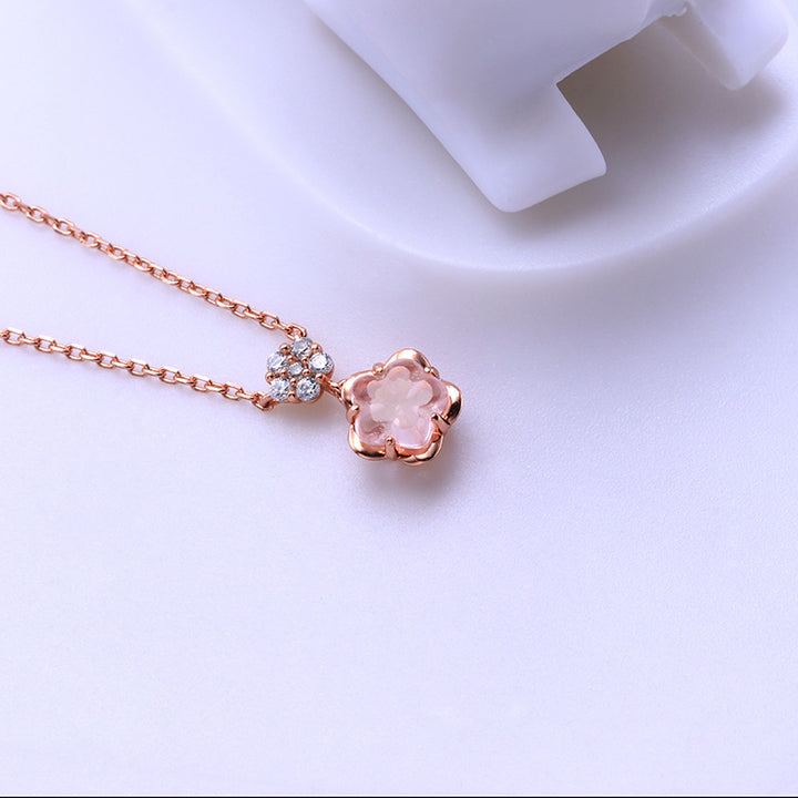 Natural Powder Crystal, Tender And Energetic, Girl's Heart Chain