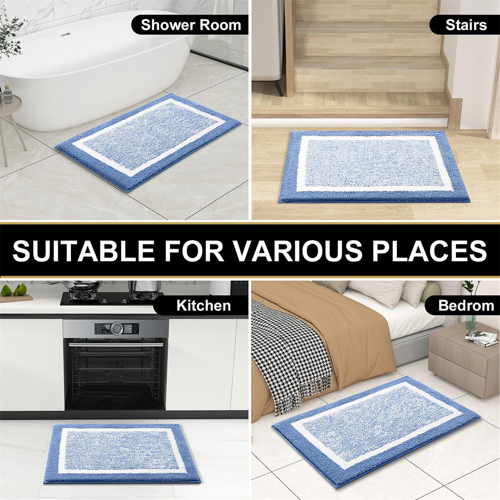 Extra Soft & Absorbent Bathroom Rug Mat - Washable Non-Slip Carpet for Bathroom Floors