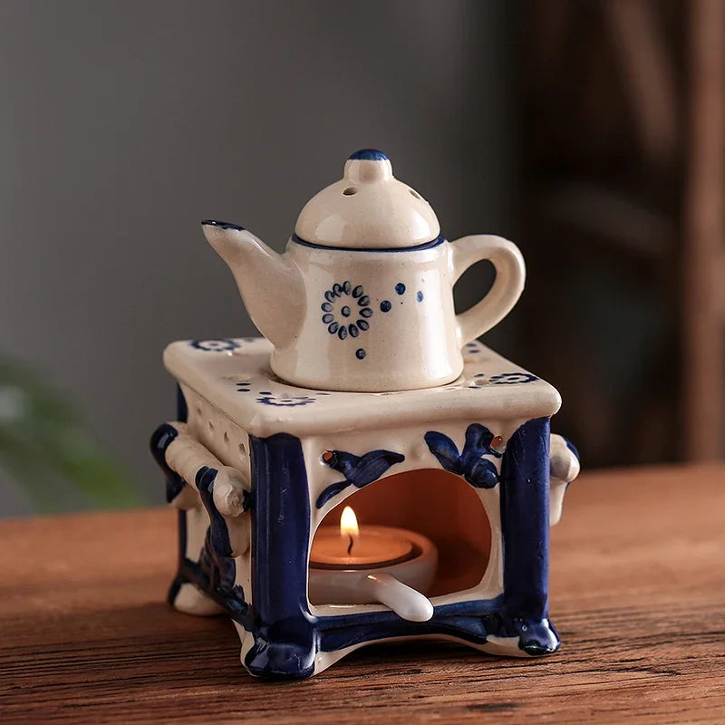 Vintage Ceramic Tea Warmer and Aroma Diffuser