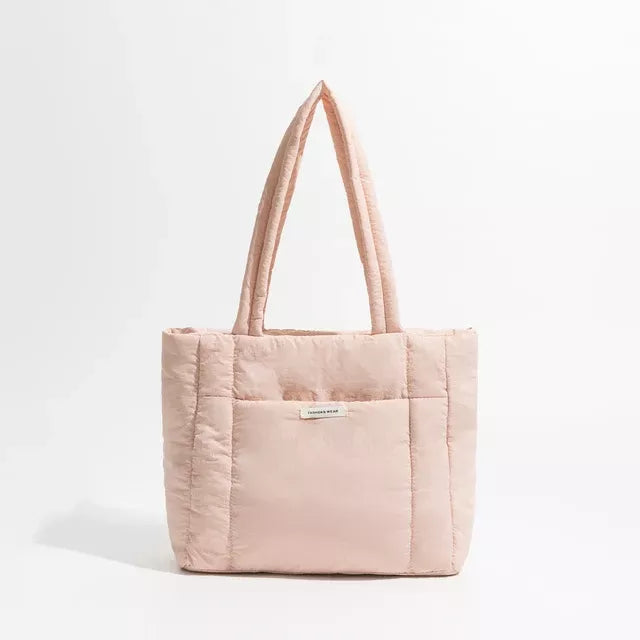 Quilted Puffy Cotton Tote Bag