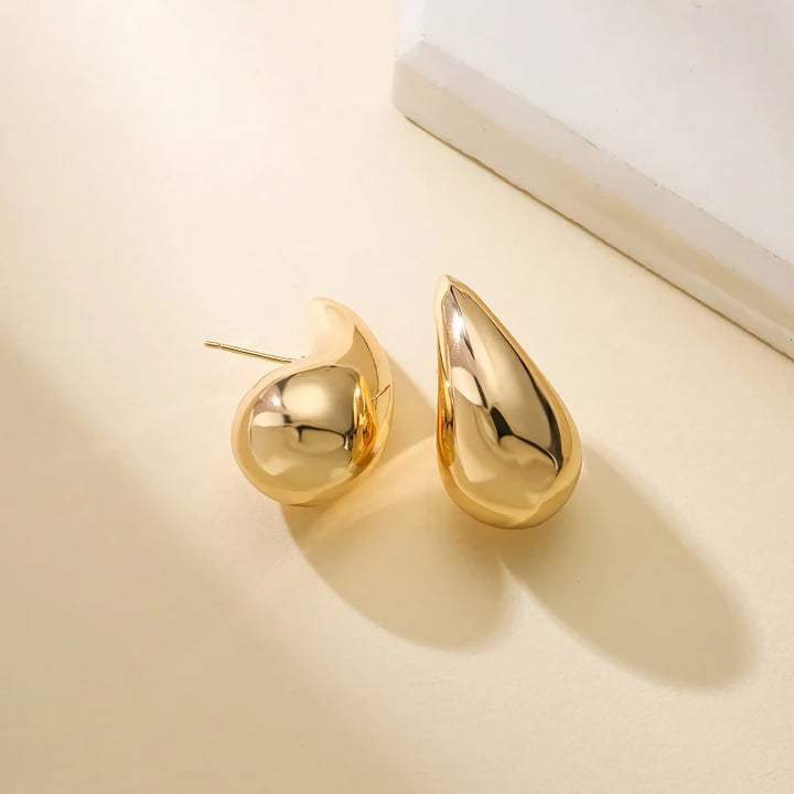 Chunky Vintage Gold & Silver Teardrop Earrings