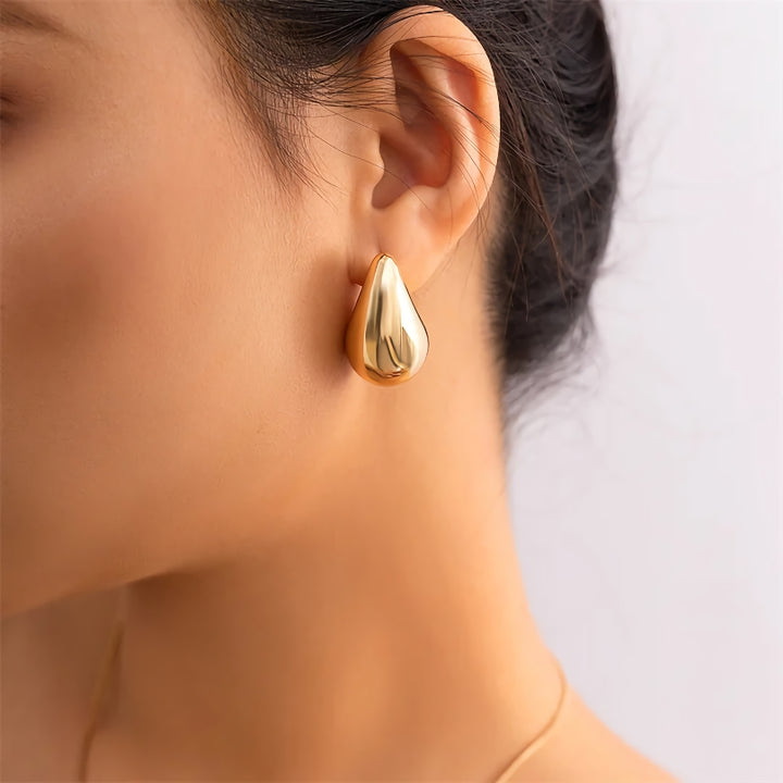 Chunky Vintage Gold & Silver Teardrop Earrings