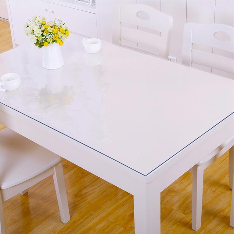 Wipe Clean Transparent Tablecloth Mat PVC Glass Effect Antifouling Table Protection Cover - MRSLM