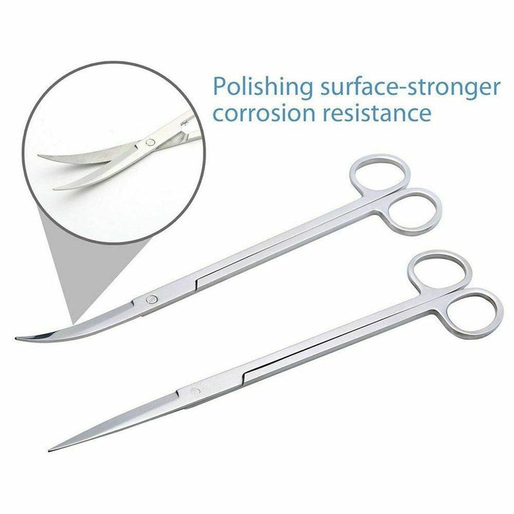 3/4/5Pcs Aquarium Fish Tank Tools Scissors Tweezers Aquatic Stainless Trim Tool - MRSLM