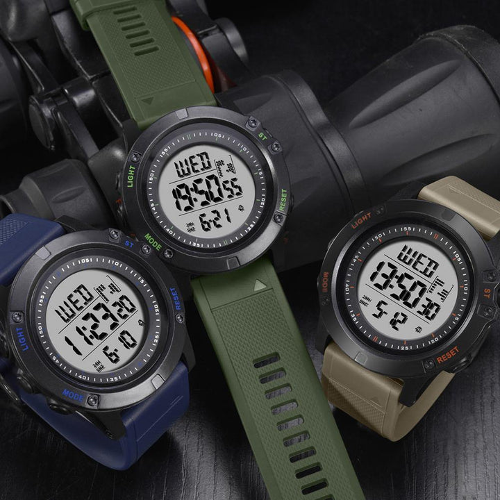 Outdoor Hiking Waterproof Backlight Sports Digital Men Wrist Watch Stopper Alarm - MRSLM