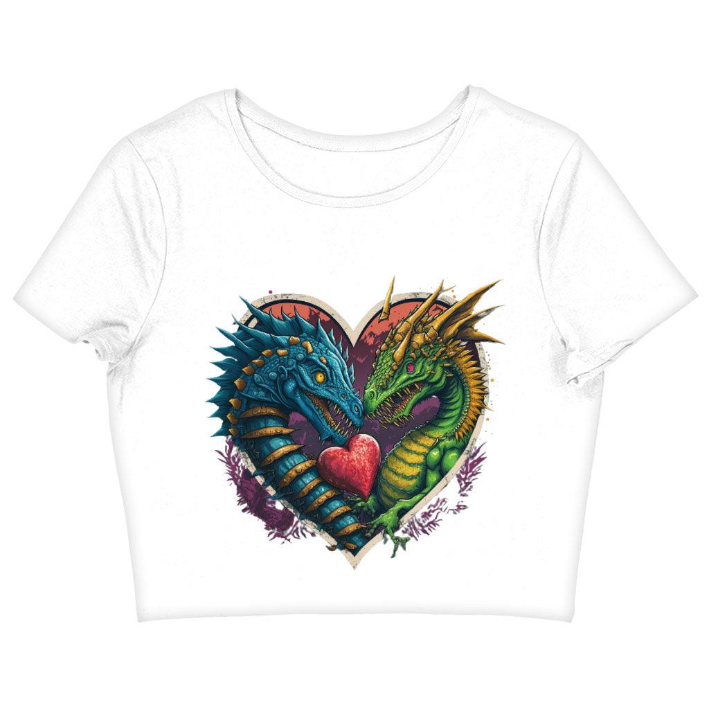 Animal Themed Women's Cropped T-Shirt - Dinosaur Graphic Crop Top - Colorful Cropped Tee - MRSLM