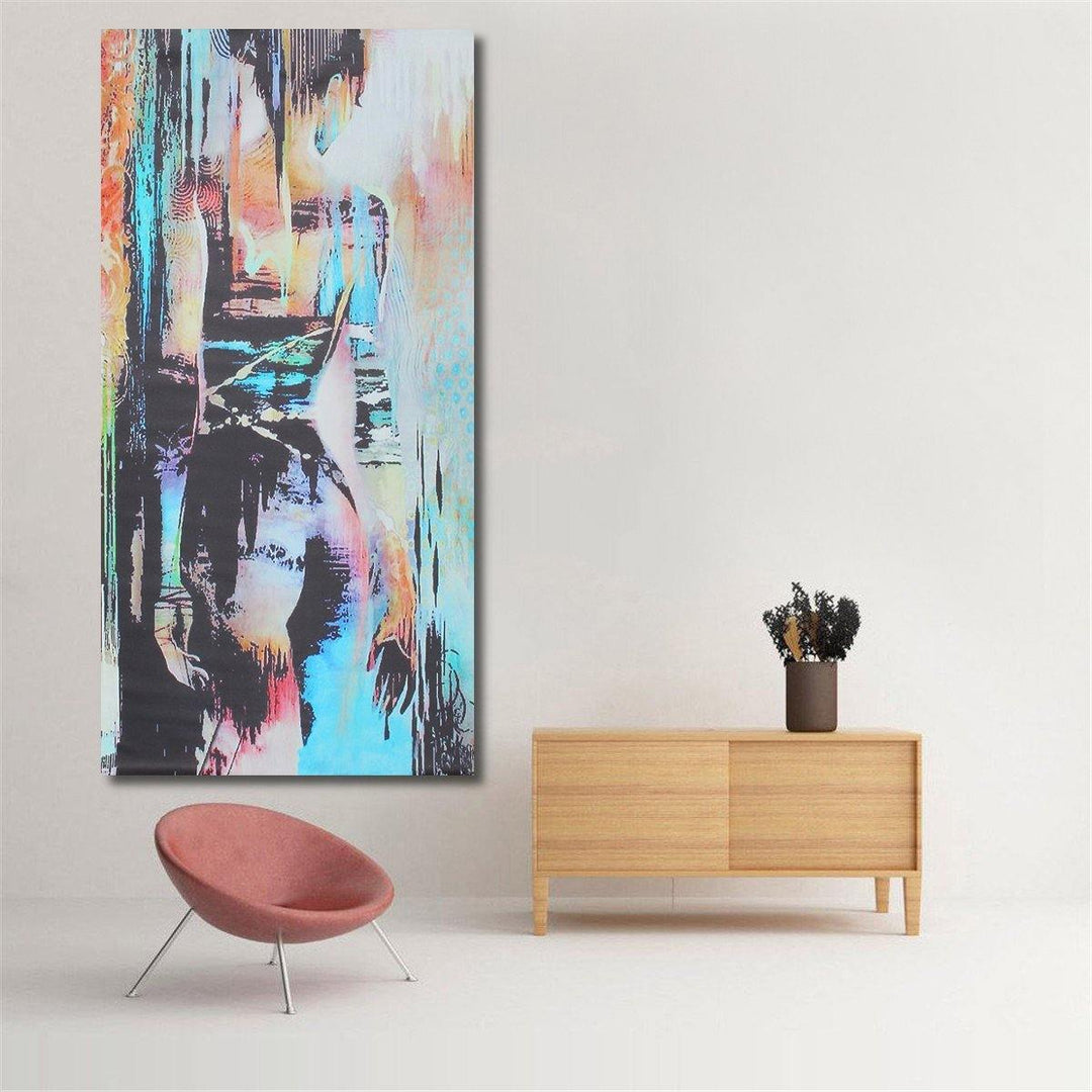 1 Piece Woman Back View Abstract Canvas Print Painting Wall Decorative Print Art Pictures Framed/Frameless Wall Hanging Decorations for Home Office - MRSLM