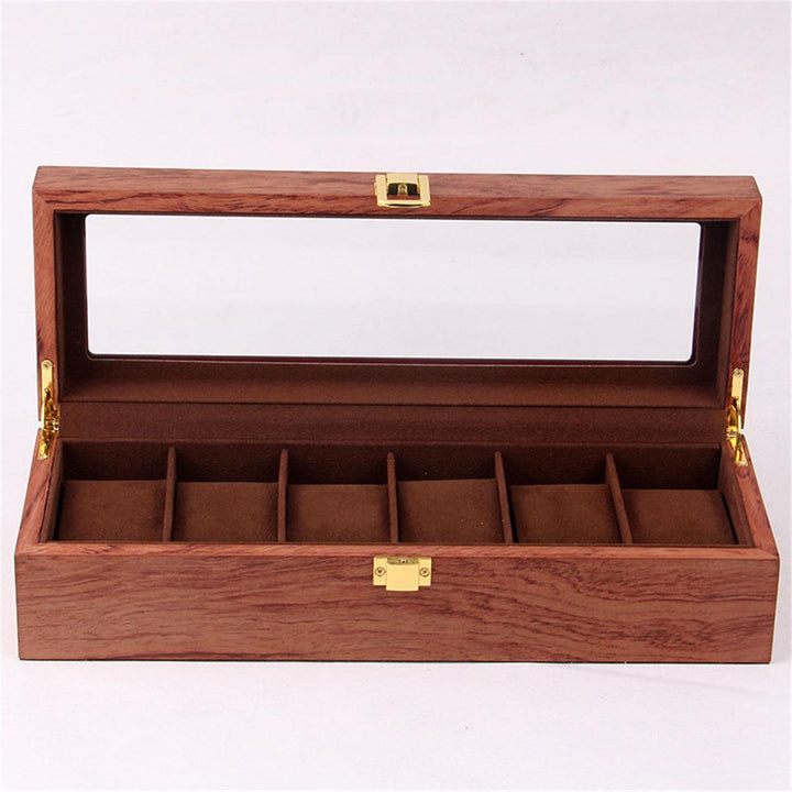 6/10/12 Slots Solid Wooden Watch Box Display Organizer Jewelry Storage Case - MRSLM