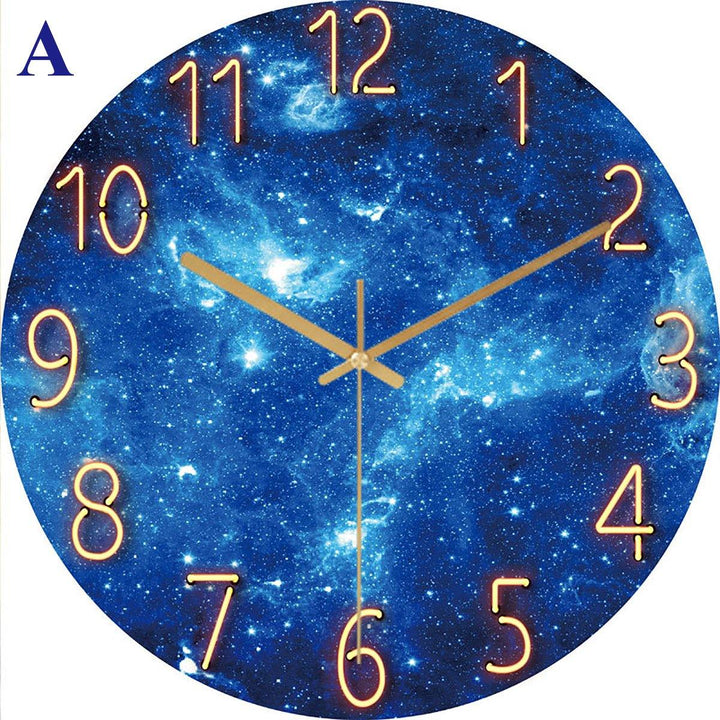 12 Inch Fashion Glass Quartz Clock Home Living Quiet Silent Simple Clock - MRSLM