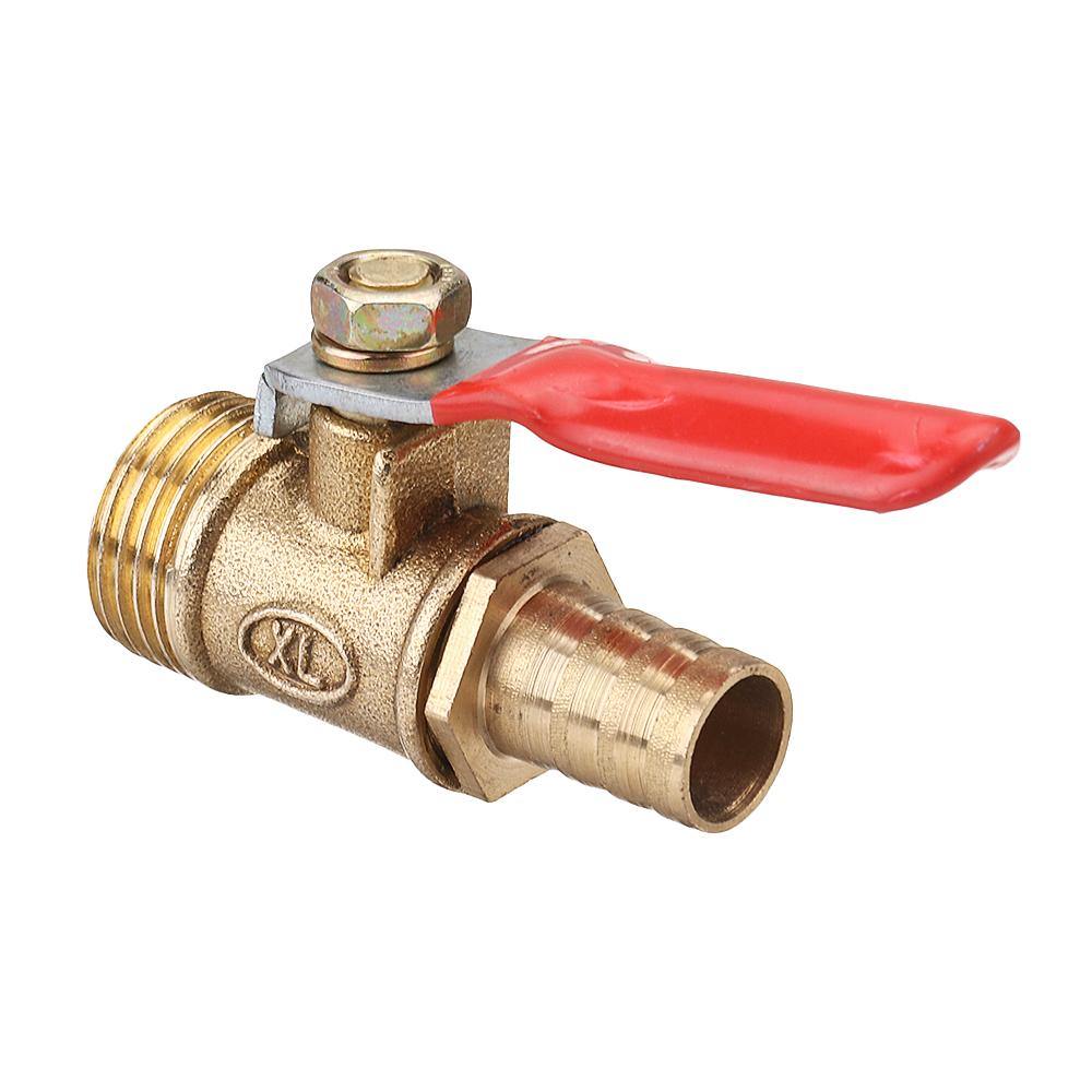 10mm Hose Barb to BSP Male Thread 1/2" 3/8" 1/2" Brass Inline Ball Valve Pipe Hose Coupler Adapter - MRSLM