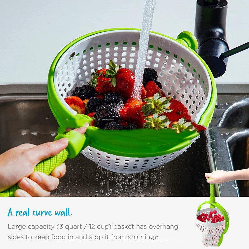 Kitchen Vegetable Washing Tools Rotary Drainer Vegetable Washing Filter Basket Washing Vegetable Basket - MRSLM