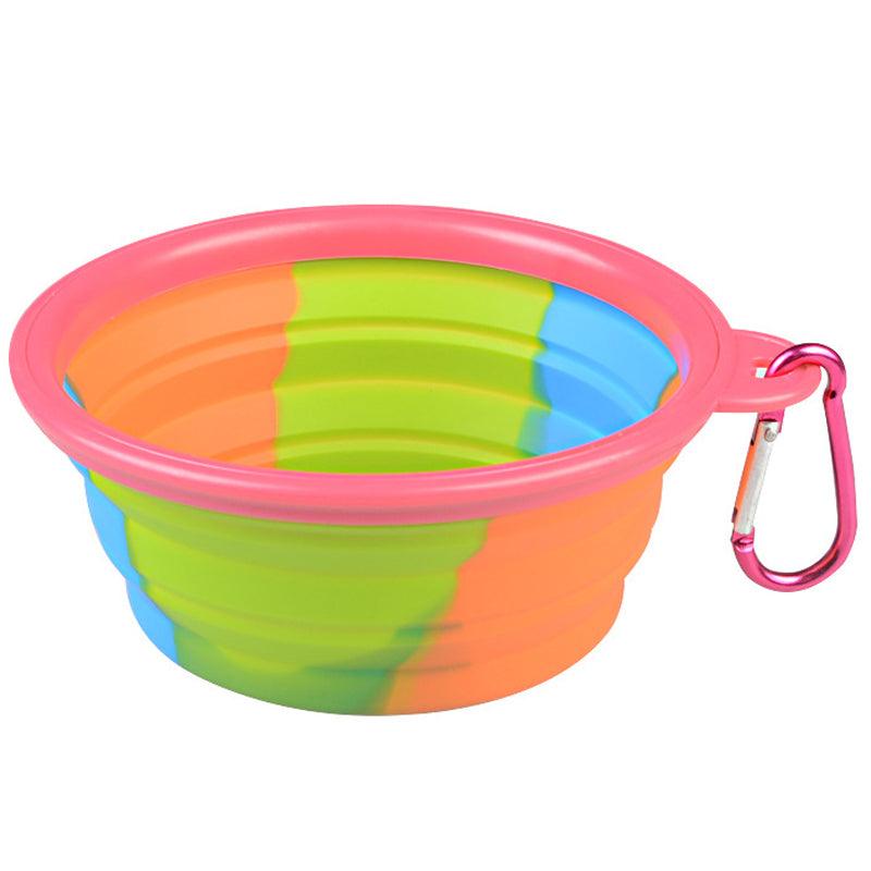 Folding Silicone Pet Bowl Portable Dog Food Drinking Water Feeding Supplies Outdoor Bowl - MRSLM