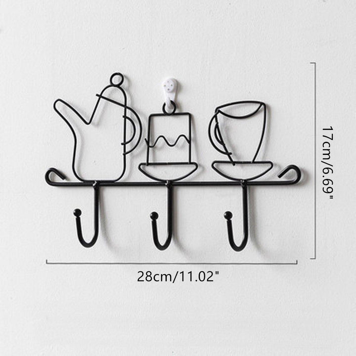 Wall Mounting Hook Shelf Iron Keys Hanging Storage Rack Home Door Desktop Organizer - MRSLM