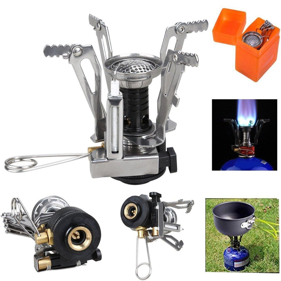 Portable Backpacking Outdoor Picnic Set Hiking Cookware Camping Pot Bowl Stove Set Burner - MRSLM