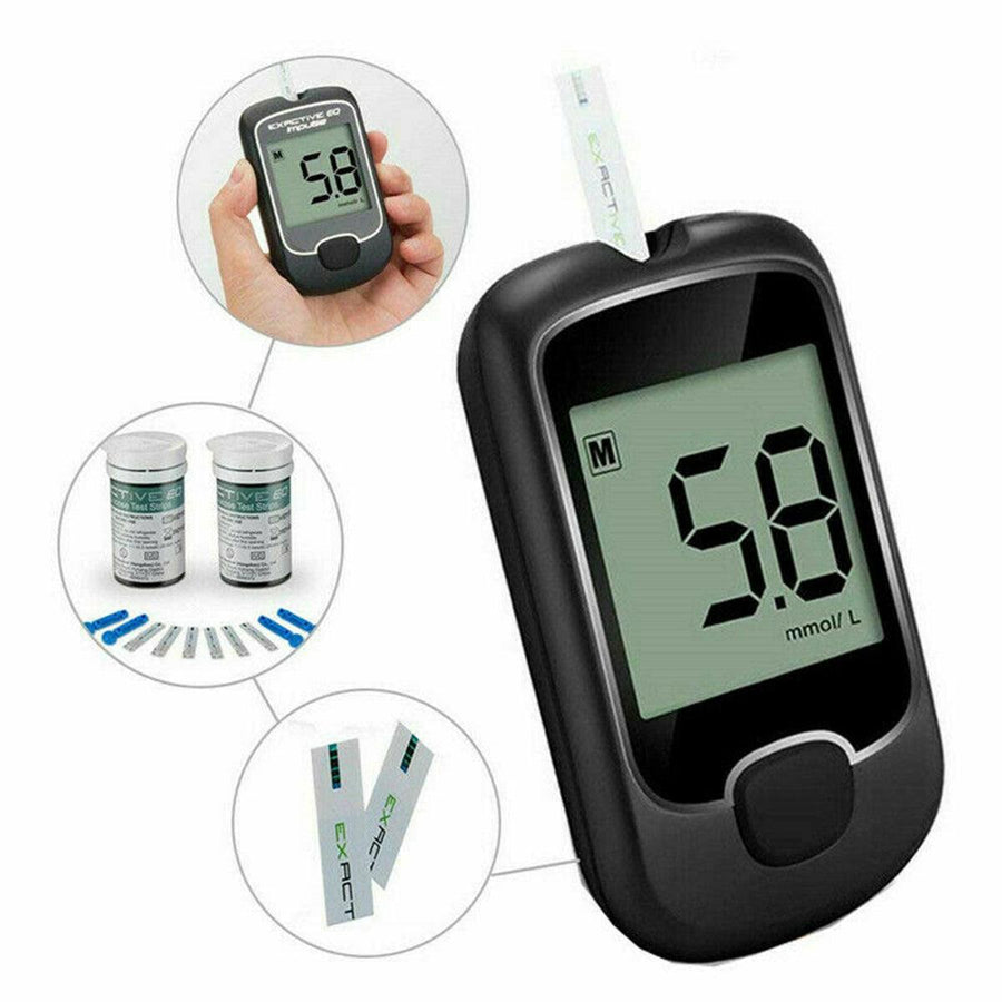 Blood Glucose Monitor Diabetes Testing Blood Sugar Meter With Test Strips Kit - MRSLM