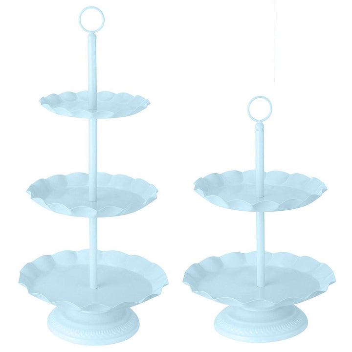 2 / 3 Ters Blue Cake Holder Cupcake Stand Birthday Wedding Party Display Holder Decorations - MRSLM