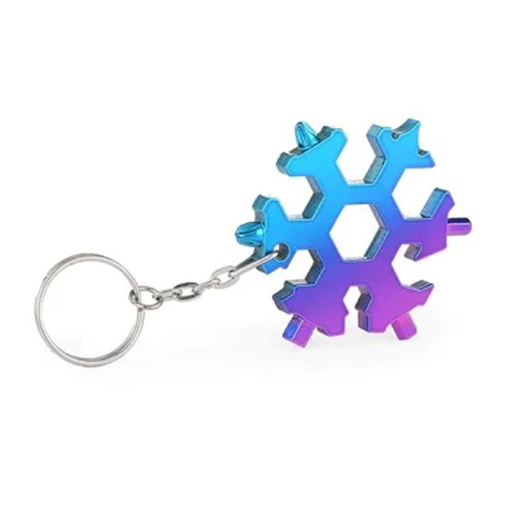 15-in-1 Stainless Multi-function with Snowflake Shape Keychain Screwdrivers Bottle Opener Hex Wrench - MRSLM