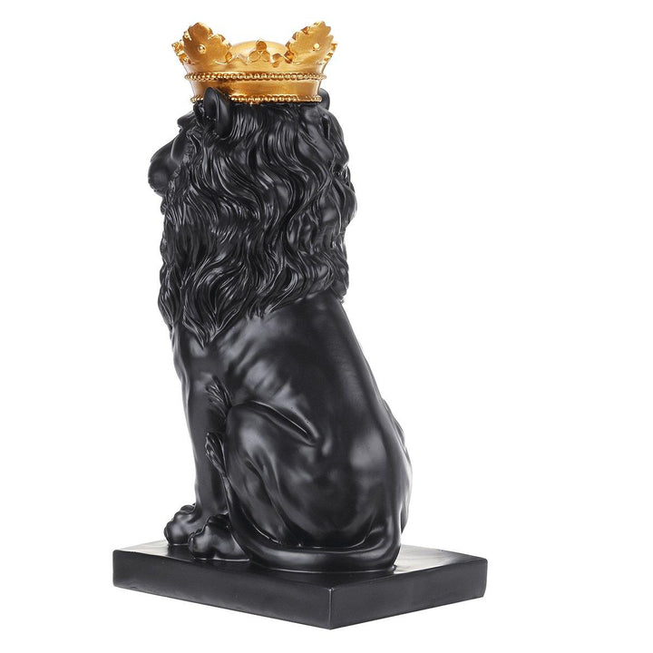 Nordic Style Crown Lion Statue Handicraft Decorations for Home Office Hotel Desk - MRSLM