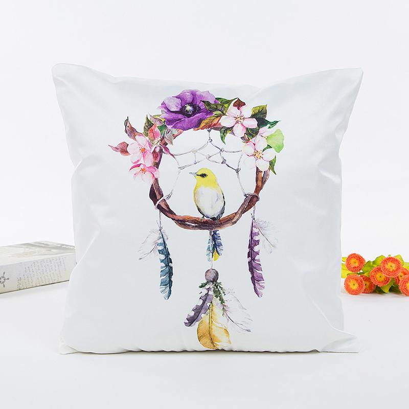 Satin Simulation Silk Dream Catcher Pillow Case Sofa Home Decor Cushion Cover - MRSLM