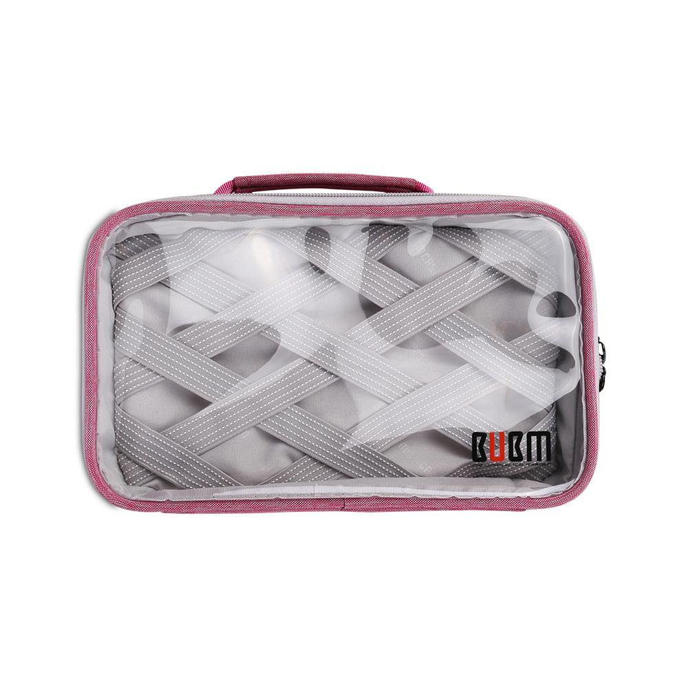 BUBM TTR Multi-functional Portable Transparent Electronics Accessories Organizer Travel Cosmetics Carrying Case Wash Supplies Storage Bag - MRSLM