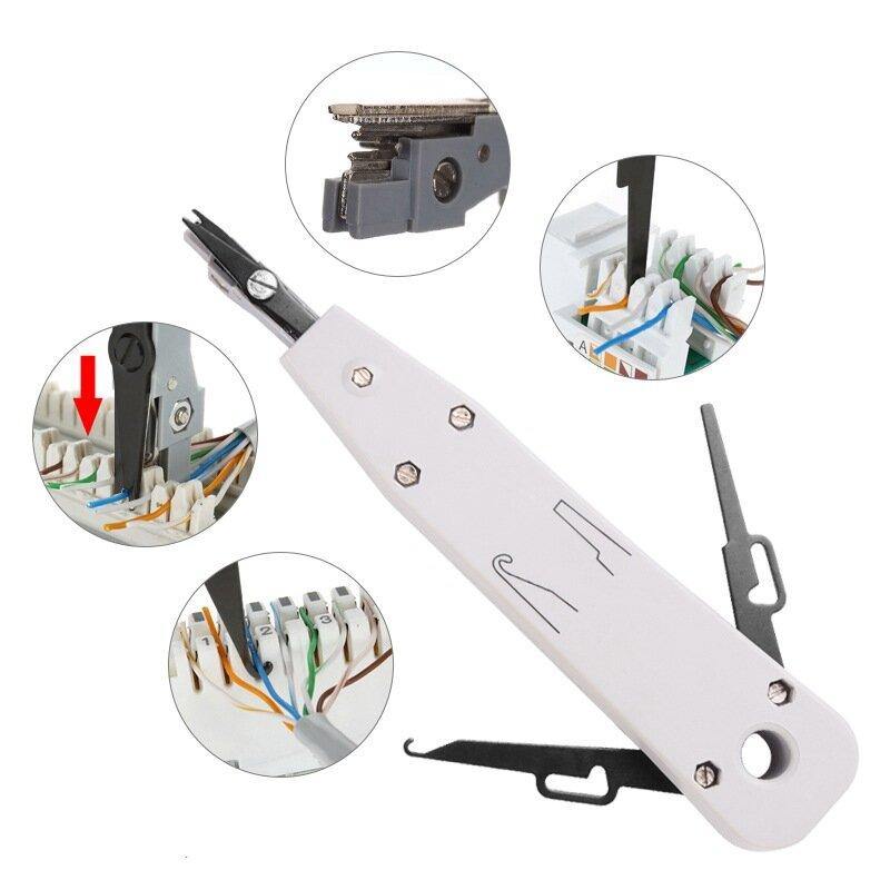 Handskit Network Cable Pliers Screwdriver Wire Stripper Tool Set with Cable Tester Spring Clamp Pliers - MRSLM