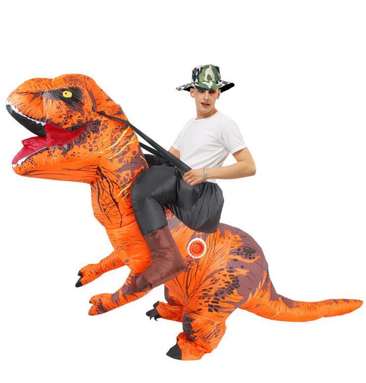 Halloween Carnival Costume Inflatable Dinosaur T-Rex Costume Jurassic World Park Blowup Dinosaur Cosplay Costume Toy - MRSLM