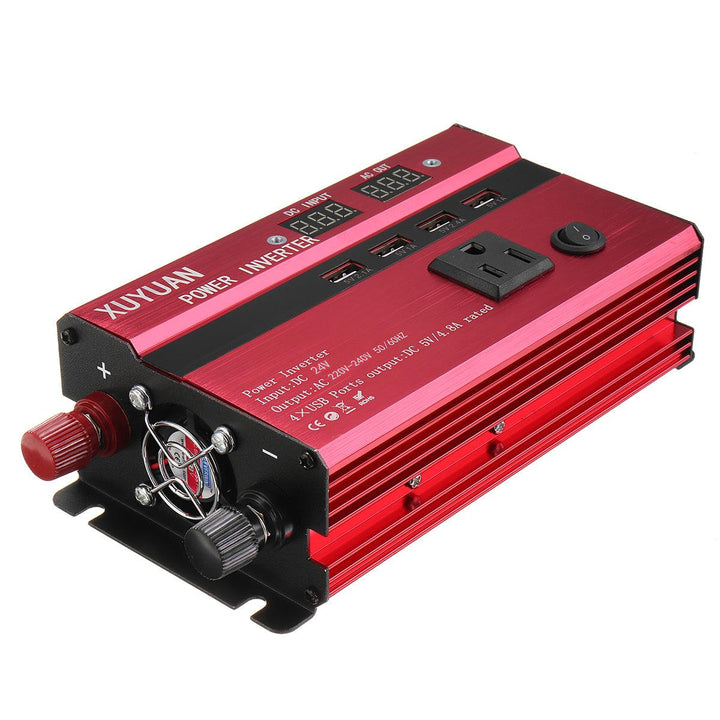 Peak 3000W 4 Type DC 12V/24V to AC 110V/220V Solar Power Inverter LED Modified Sine Wave Converter - MRSLM