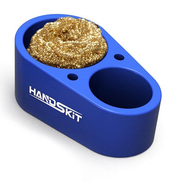 HANDSKIT Soldering Iron Tip Cleaner Welding Solder Cleaning Steel Wire with Stand Tin Dross Box Double Wire Ball - MRSLM