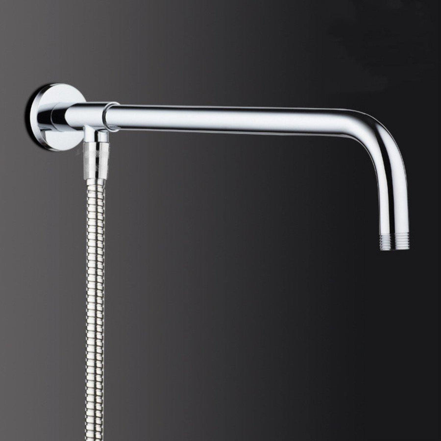 37cm/48cm Rain Shower Head Wall Arm Stainless Steel Extension Water Pipe with Base Mount - MRSLM