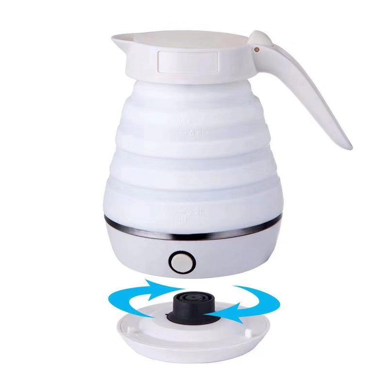 Foldable Kettle Stainless Steel Electric Silicone Kettle Traveller Kettle Portable (White US 220V) - MRSLM