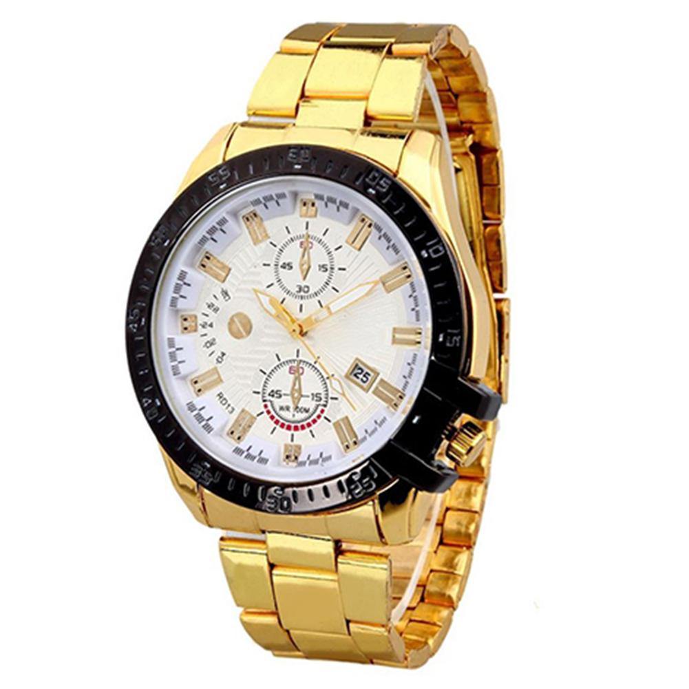 Men's Fashion Sport Stainless Steel Quartz Analog Wrist Watch Roman Numerals - MRSLM