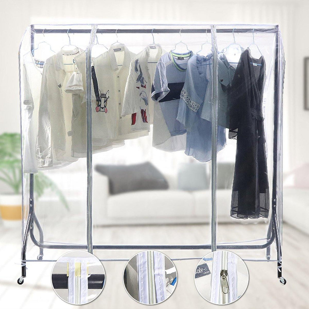 Clear Clothes Rail Cover Dustproof Garment Coat Hanger Protector Storage Net - MRSLM