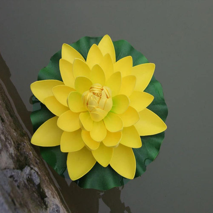 18cm Floating Artificial Lotus for Aquarium Fish Tank Pond Water Lily Lotus Flower Home Decorations - MRSLM